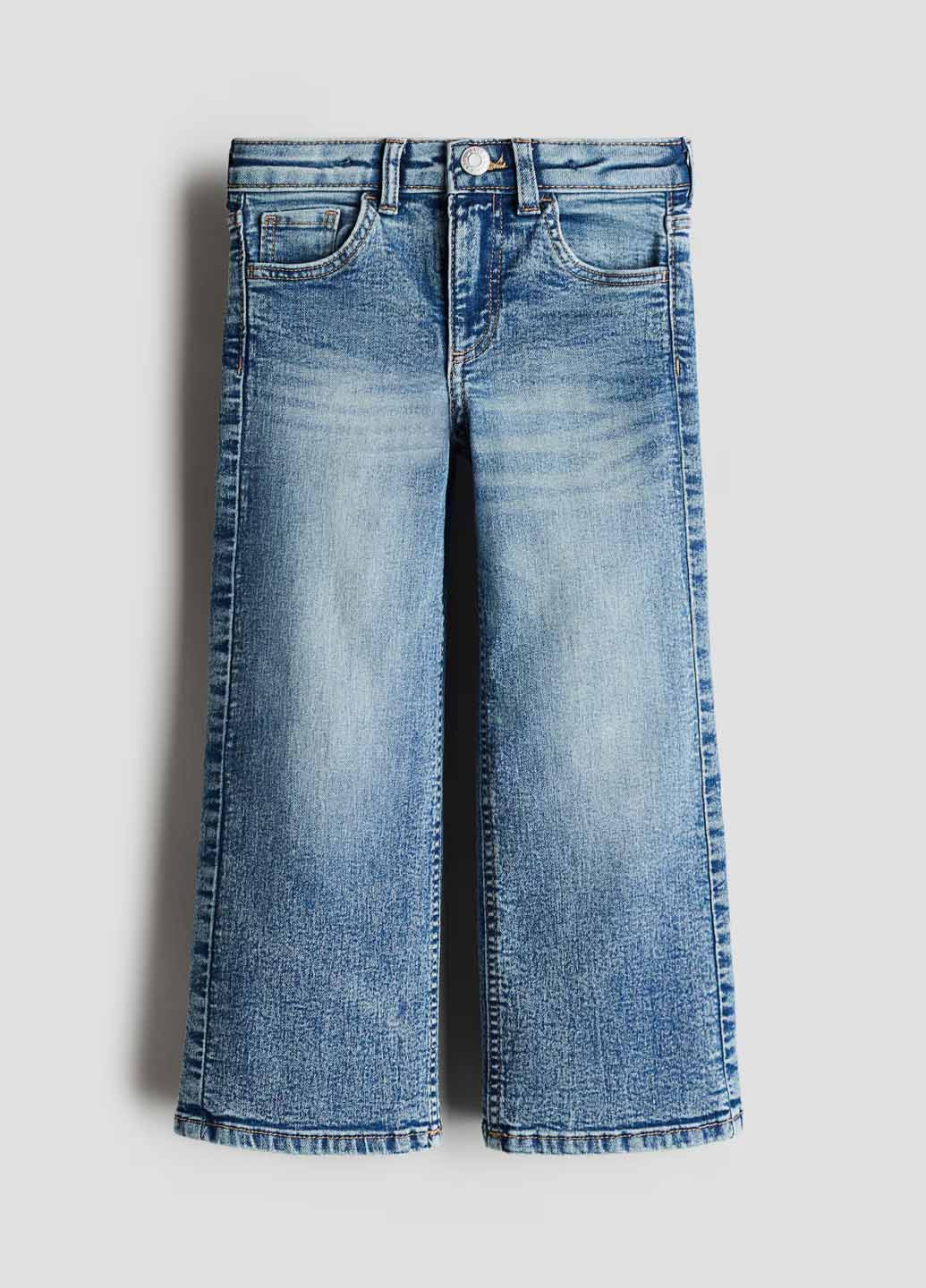 Темно-голубые демисезонные прямые джинсы H&M