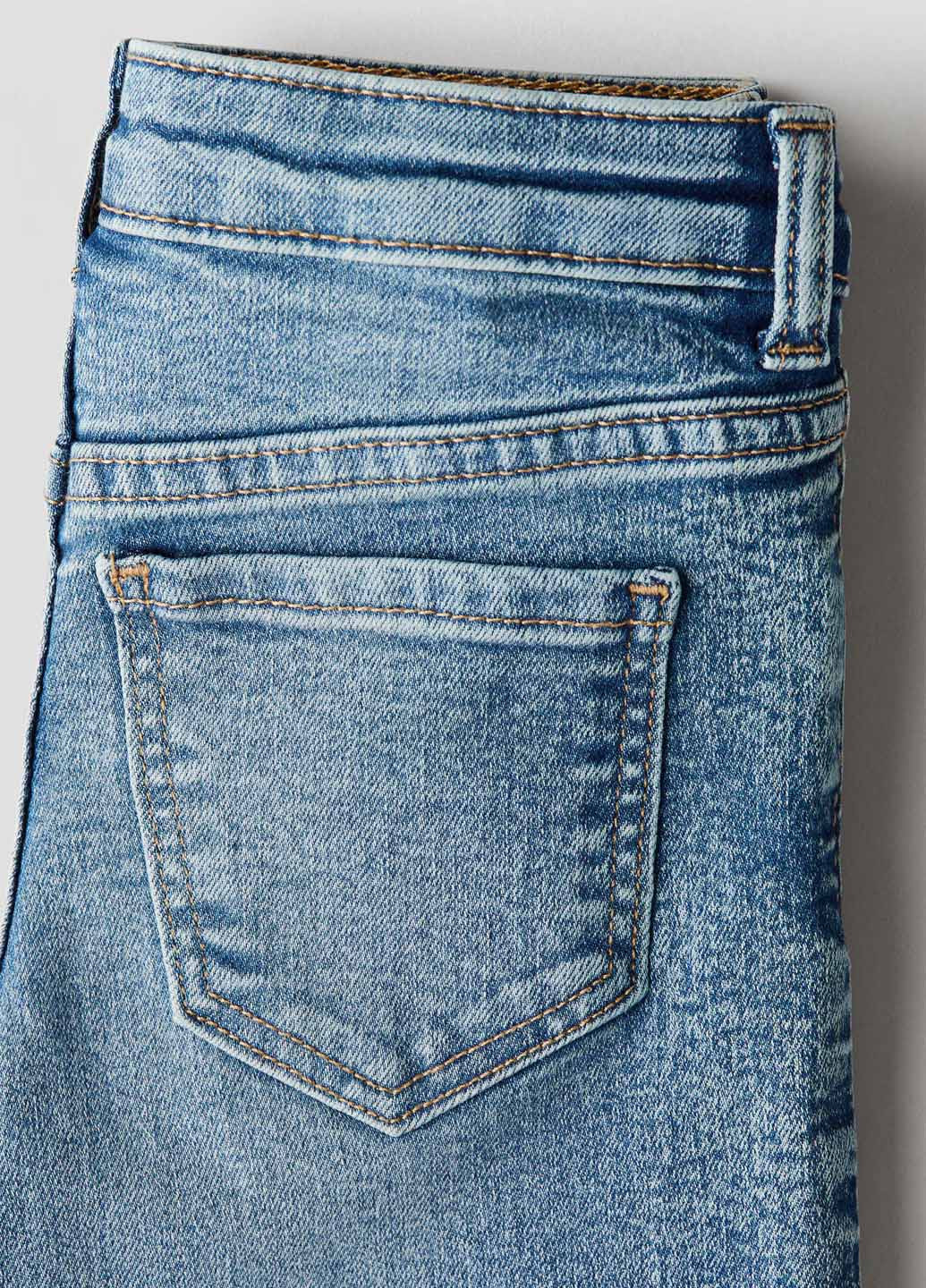 Темно-голубые демисезонные прямые джинсы H&M