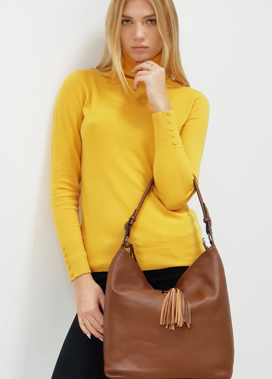 Модний жіночий коричнева сумочка шкіряна велика повсякденна на плече 1970 Fashion Сумка (225899874)