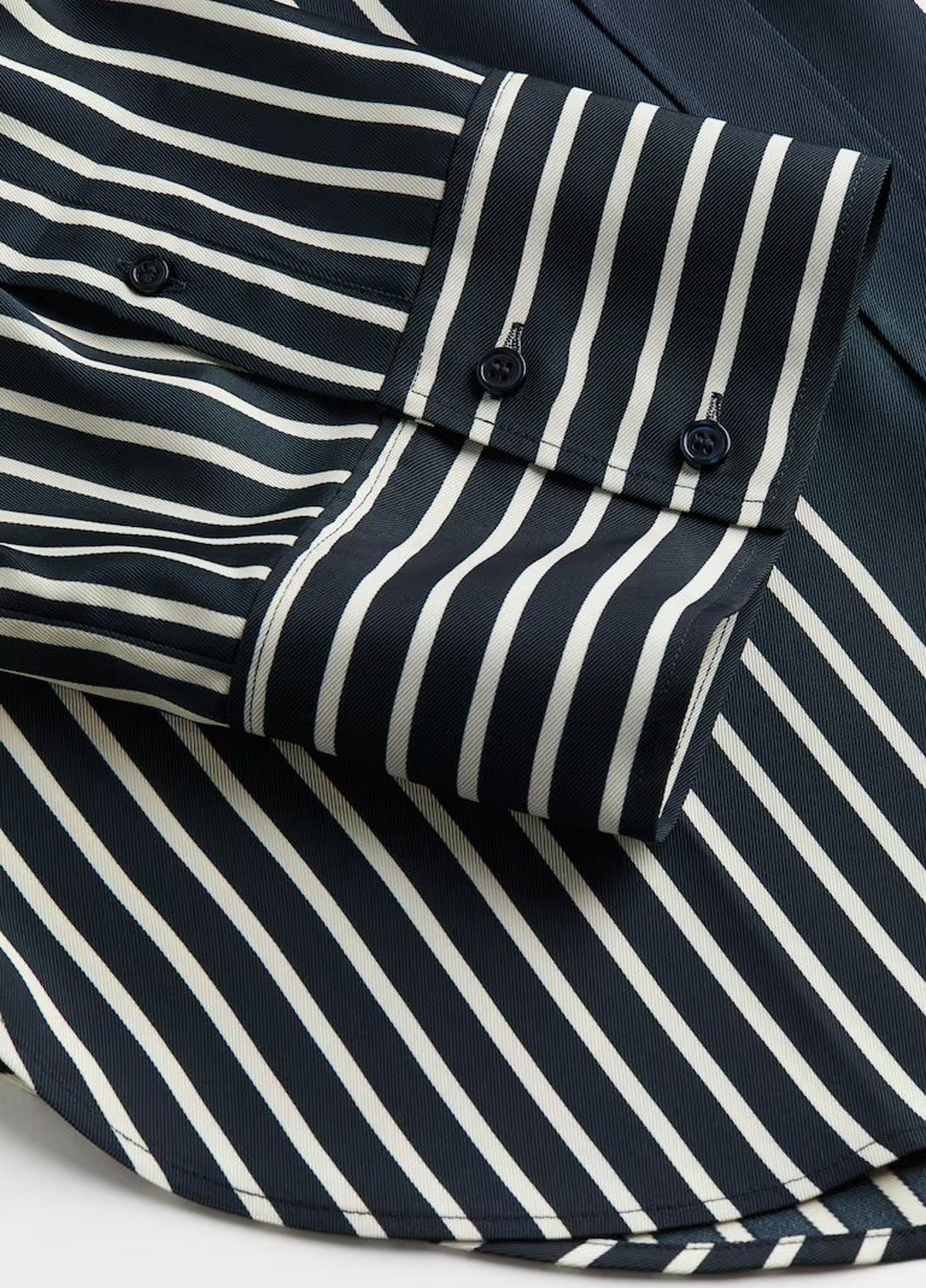 Черно-белая кэжуал рубашка в полоску H&M