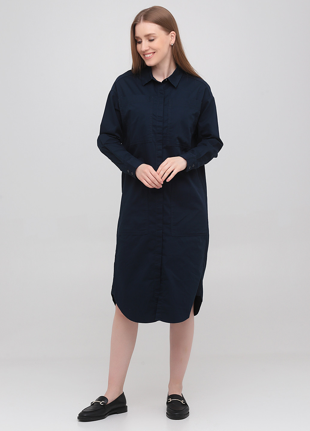Темно-синя кежуал сукня сорочка Monki однотонна