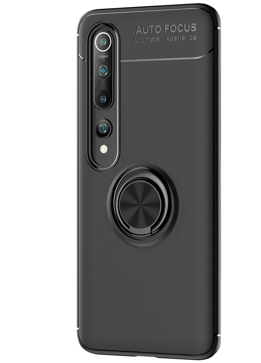 TPU чохол ColorRing під магнітний тримач (opp) для Xiaomi Mi 10 / Mi 10 Pro Чорний / Чорний (is_00000035400_5) Deen (237834973)