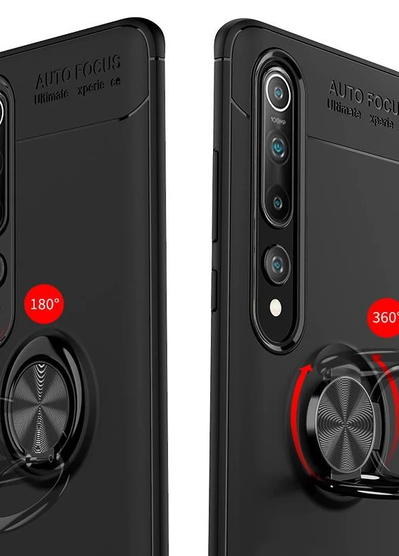 TPU чохол ColorRing під магнітний тримач (opp) для Xiaomi Mi 10 / Mi 10 Pro Чорний / Чорний (is_00000035400_5) Deen (237834973)