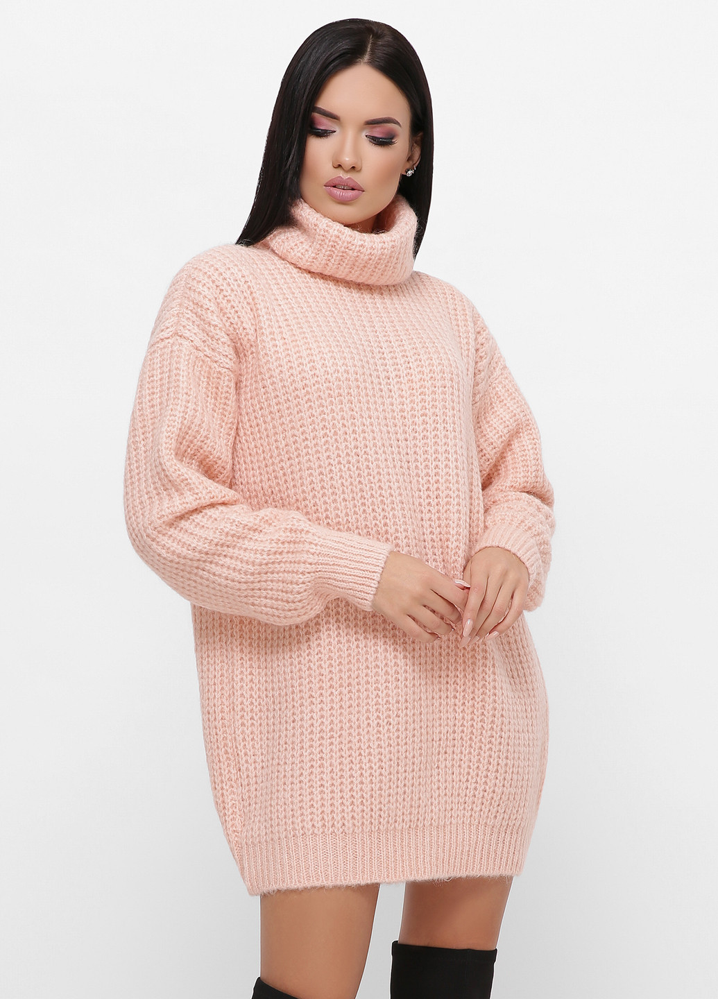 Персиковий зимовий светр 1 For You