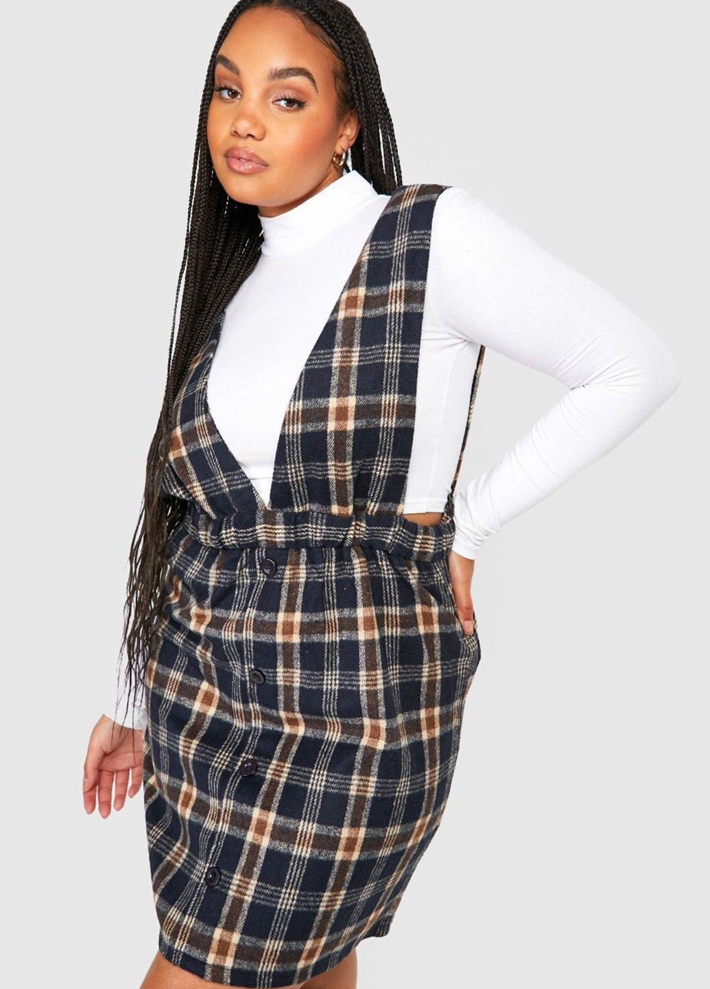 Демисезонный женский сарафан Boohoo в клеточку