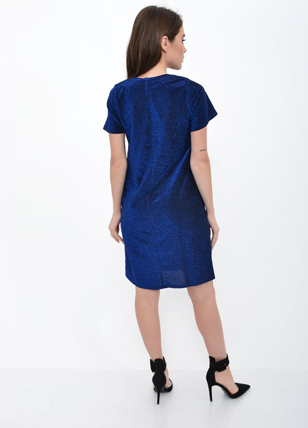 Синее кэжуал платье а-силуэт Kamomile однотонное