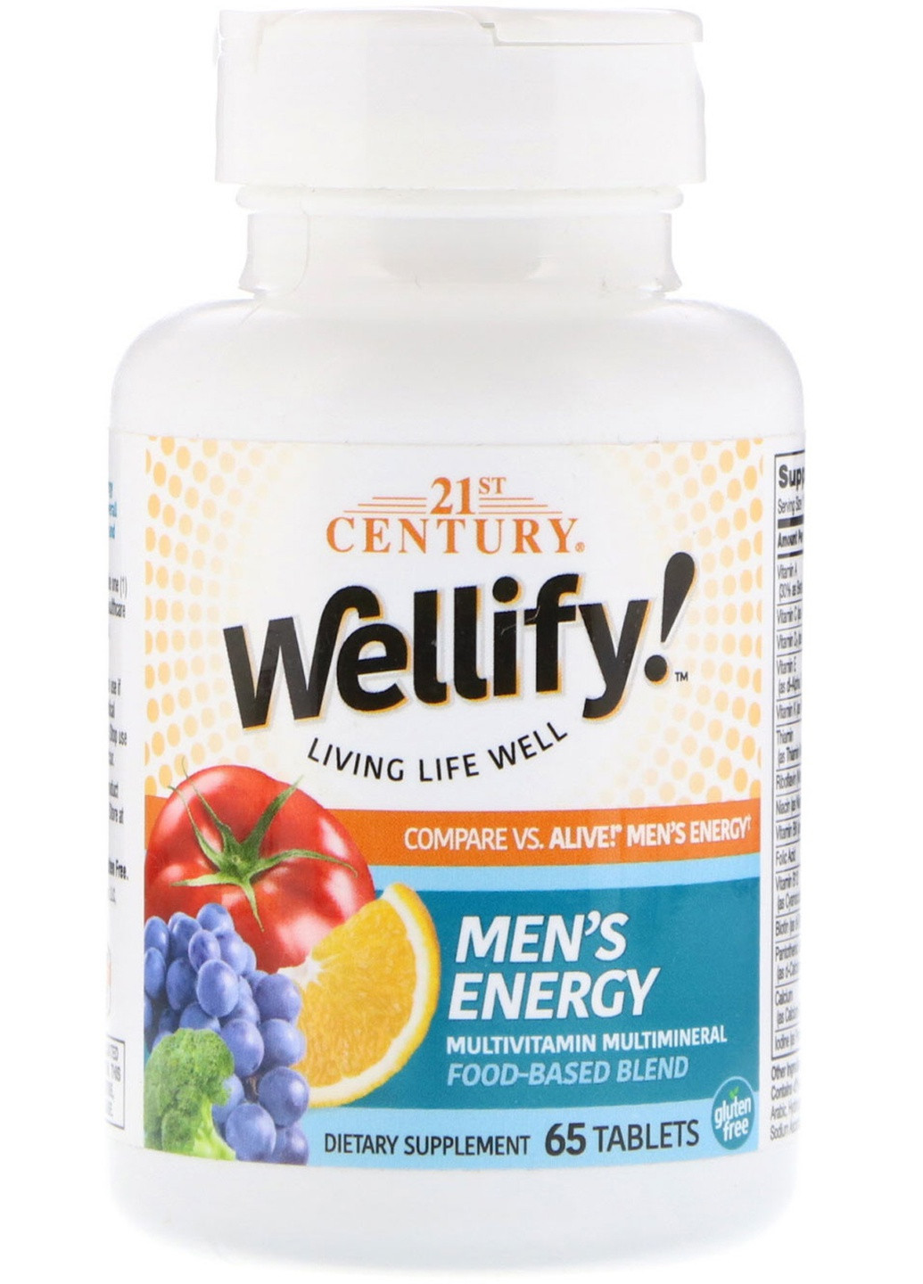 Витамины для мужчин Wellify! Men's Energy, Multivitamin Multimineral, 65 Tablets 21st Century (254325667)