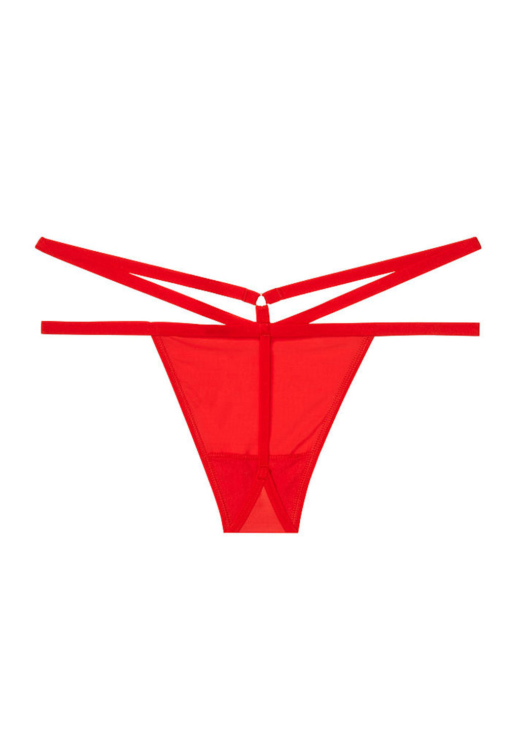 Трусы Victoria's Secret стринги однотонные красные повседневные трикотаж, полиамид