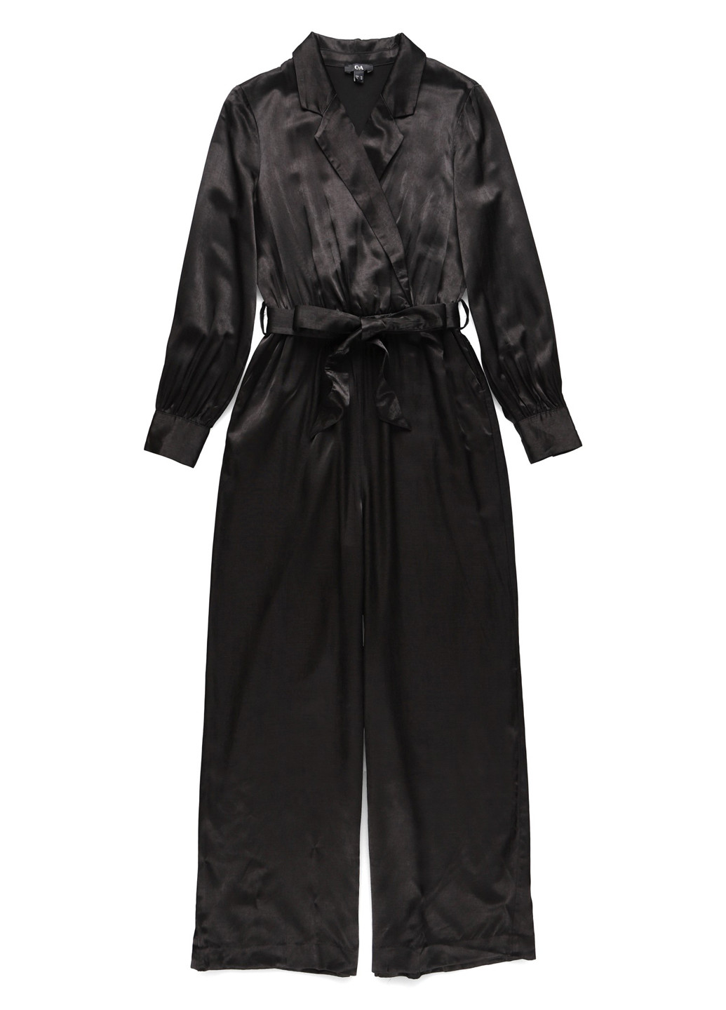 Комбинезон C&A комбинезон-брюки однотонный чёрный вечерний, кэжуал полиэстер