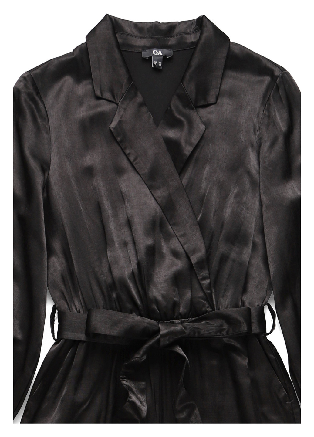 Комбинезон C&A комбинезон-брюки однотонный чёрный вечерний, кэжуал полиэстер