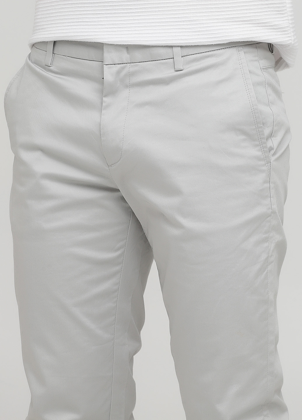 Светло-серые кэжуал демисезонные чиносы брюки JACK&JONES