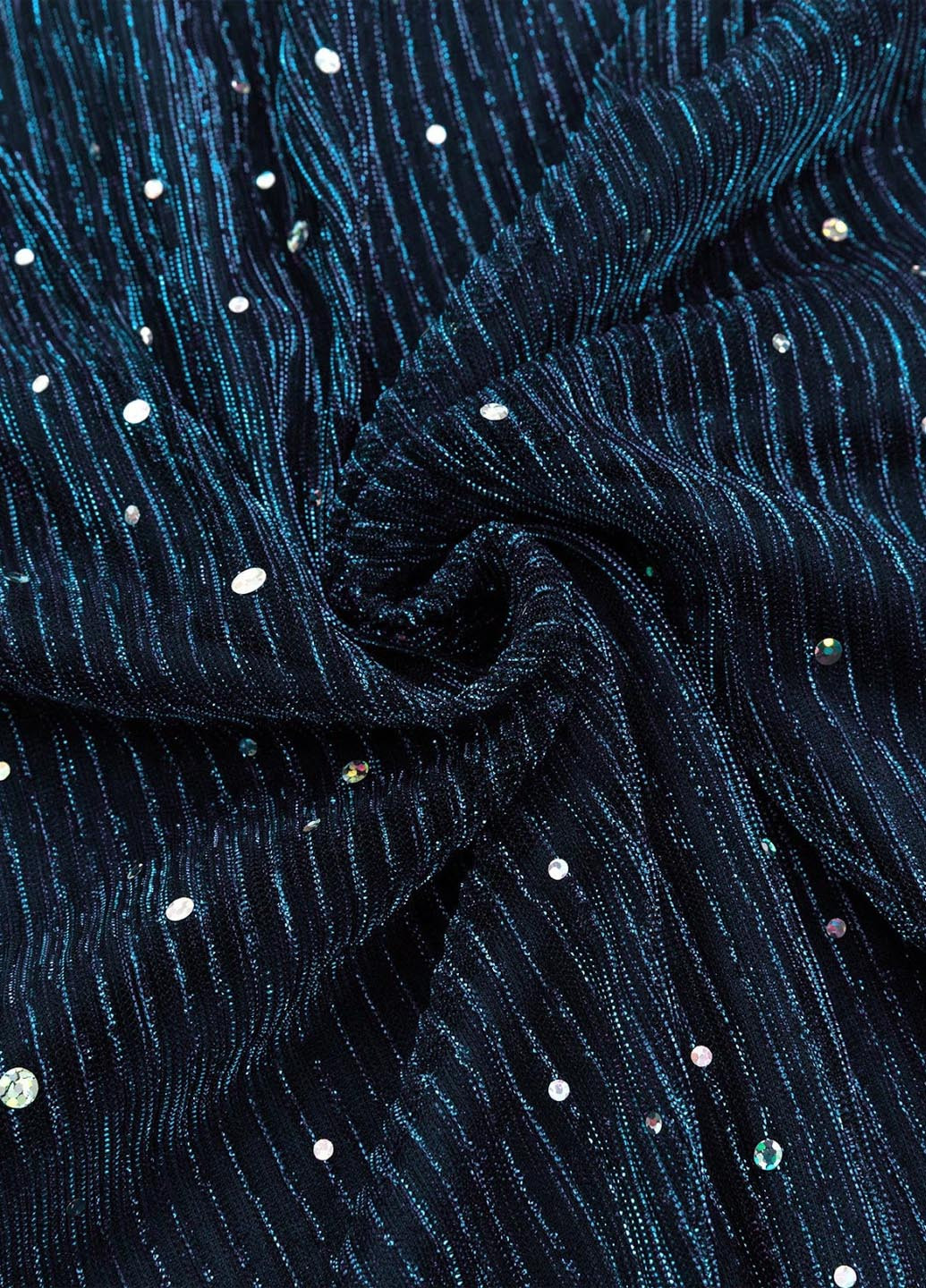 Морской волны вечернее, коктейльное платье на одно плечо SHEIN однотонное