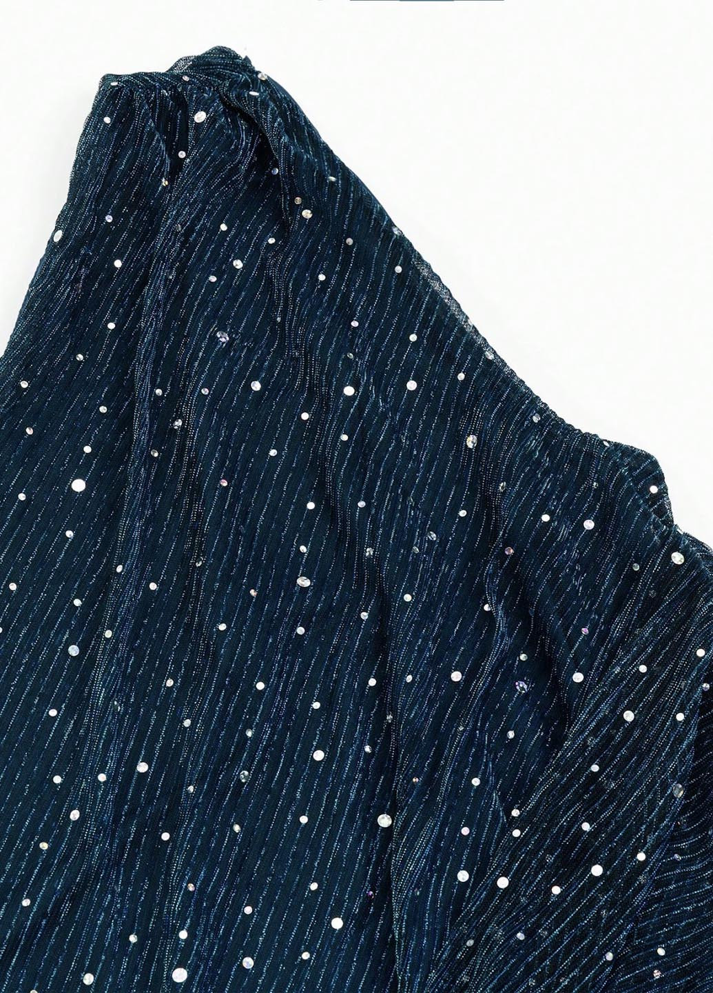 Морской волны вечернее, коктейльное платье на одно плечо SHEIN однотонное