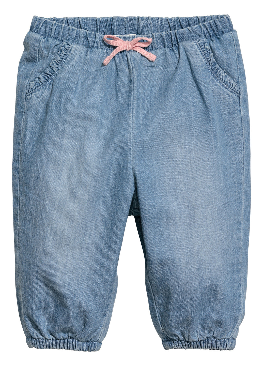 Джинсы H&M висока талія однотонні сині джинсові