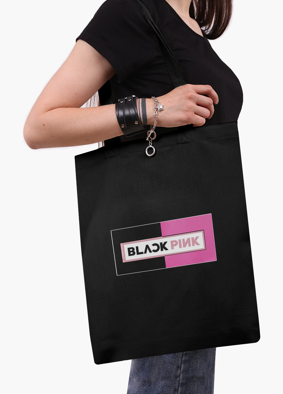 Эко сумка шоппер черная Блэк Пинк (BlackPink) (9227-1344-BK) экосумка шопер 41*35 см MobiPrint (216642201)