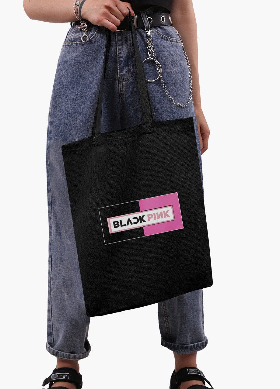 Еко сумка шоппер чорна Блек Пінк (BlackPink) (9227-1344-BK) екосумка шопер 41*35 см MobiPrint (216642201)