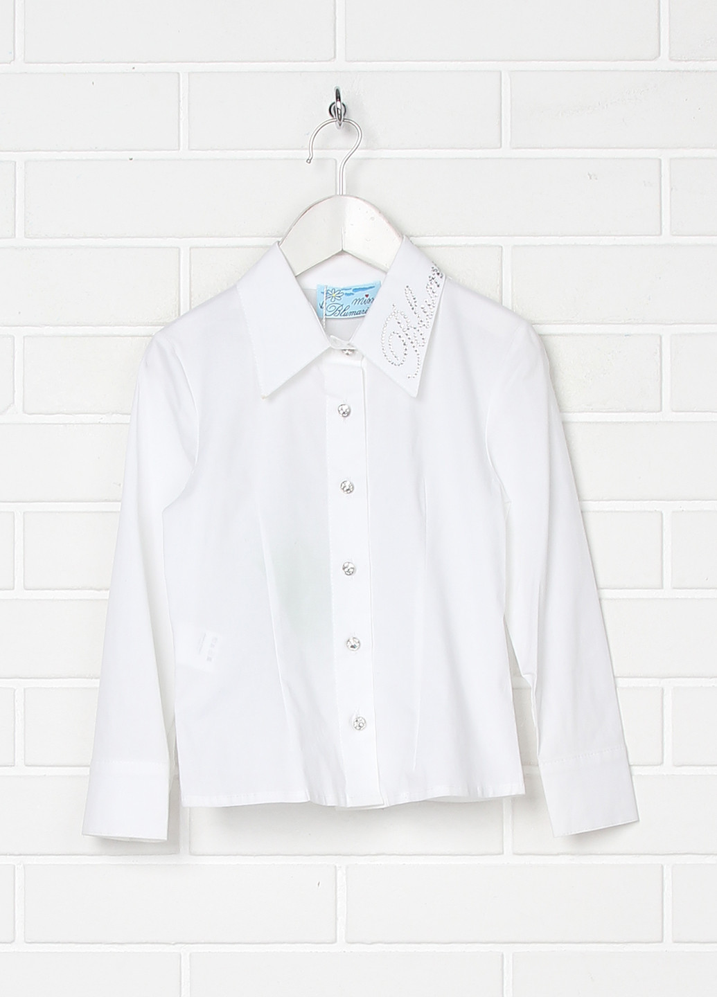 Белая классическая рубашка однотонная Blumarine с длинным рукавом