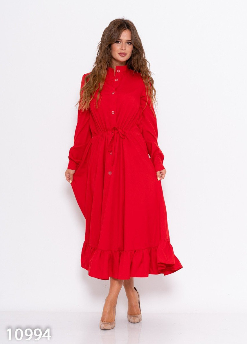 Червона повсякденний сукня жіноча сорочка ISSA PLUS однотонна