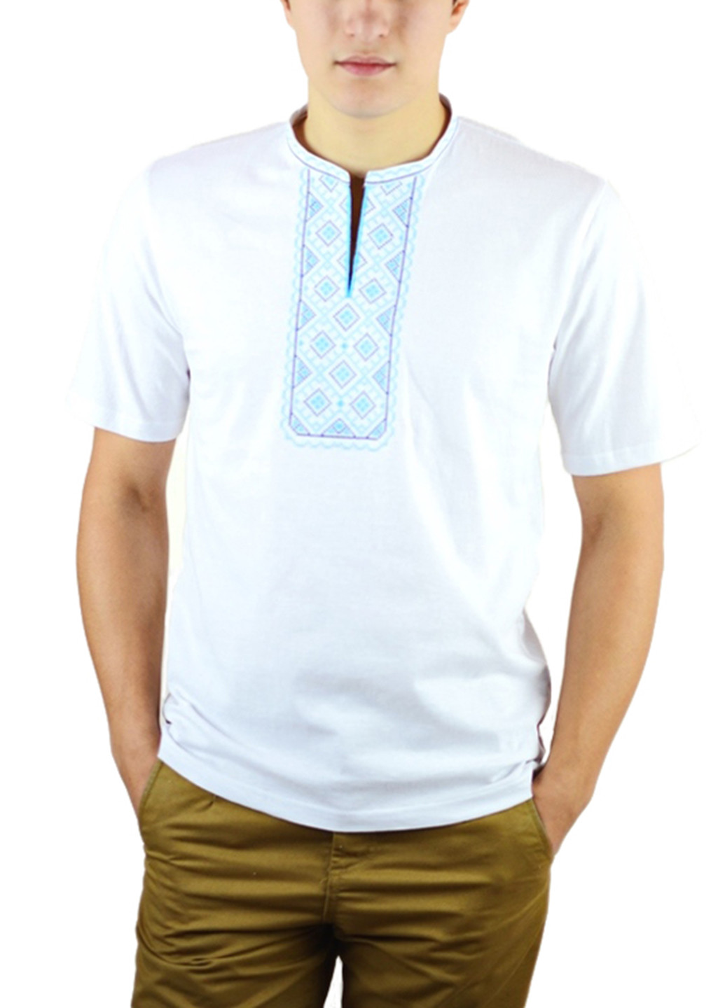 Белая летняя футболка ЕтноМодерн