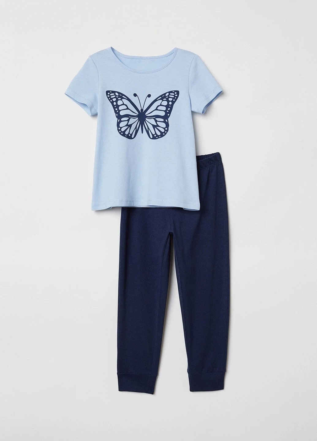 Синяя всесезон пижама (футболка, брюки) H&M