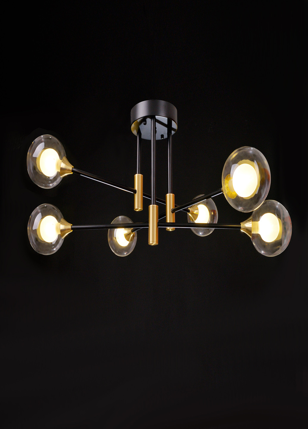 Потолочная люстра на 6 лампочек BR-01 629C/6 G9 BK/G Brille (251891708)