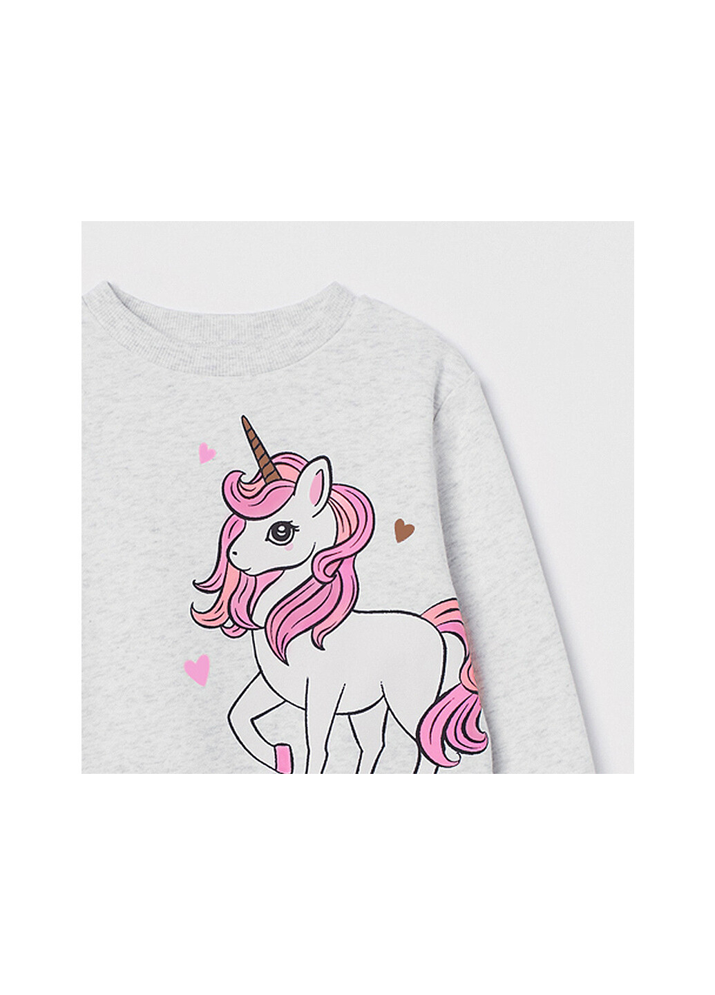 Berni kids світшот для дівчинки утеплений сірий cute unicorn анімалістичні сірий кежуал бавовна