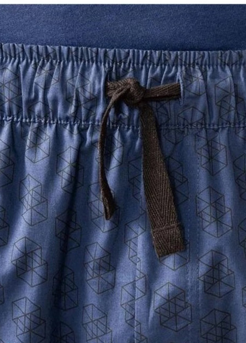 Піжама (лонгслів, штани) Livergy лонгслив + брюки геометрична темно-синя домашня бавовна, трикотаж