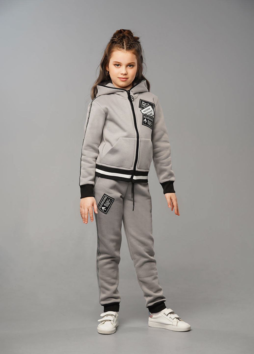 Толстовка надпись серая спортивная Sinthia (192445462)