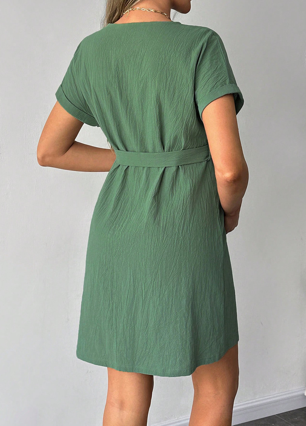 Зелена кежуал сукня а-силует SHEIN однотонна