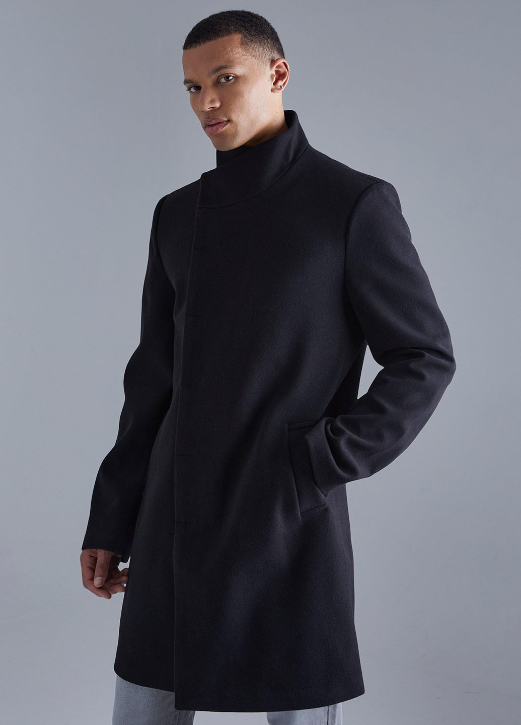 Черное демисезонное Пальто Boohoo