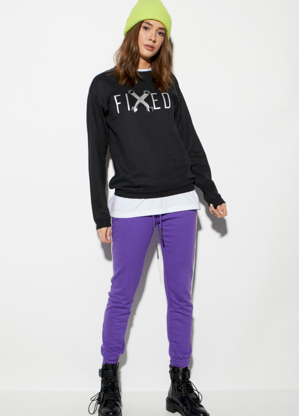 Чорний світшот basic YAPPI (201487142)