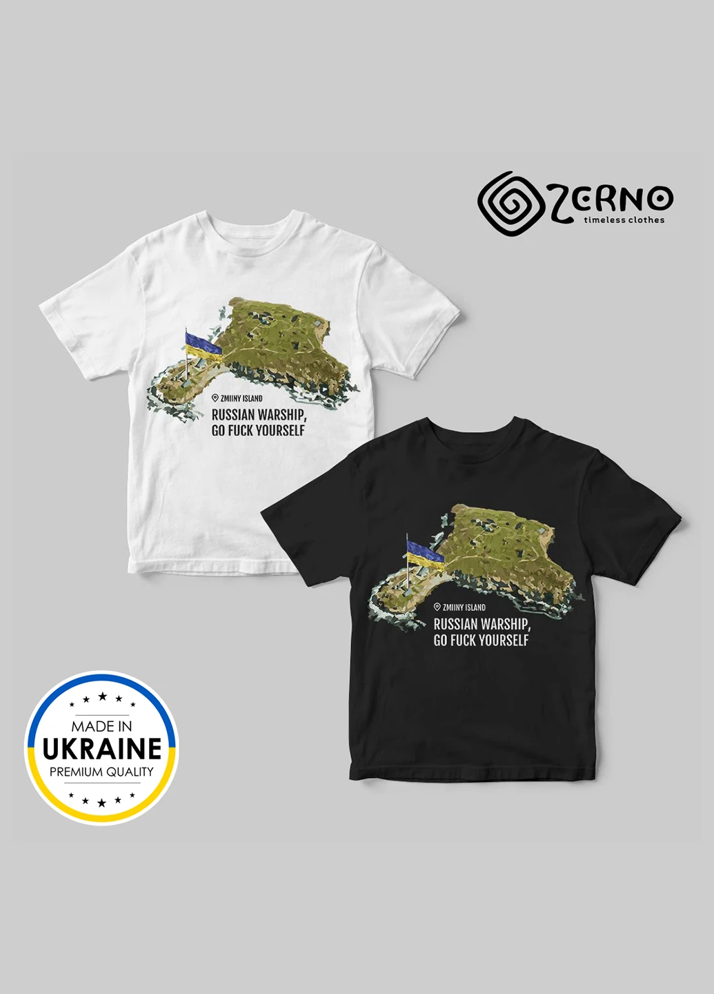 Футболка патріотична Zerno RASSIAN WARSHIP GO FUCK YOURSELF чорна S HouseWood (252741238)