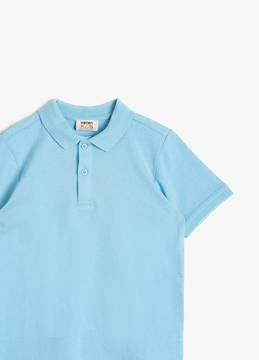 Голубой детская футболка-поло для мальчика KOTON однотонная