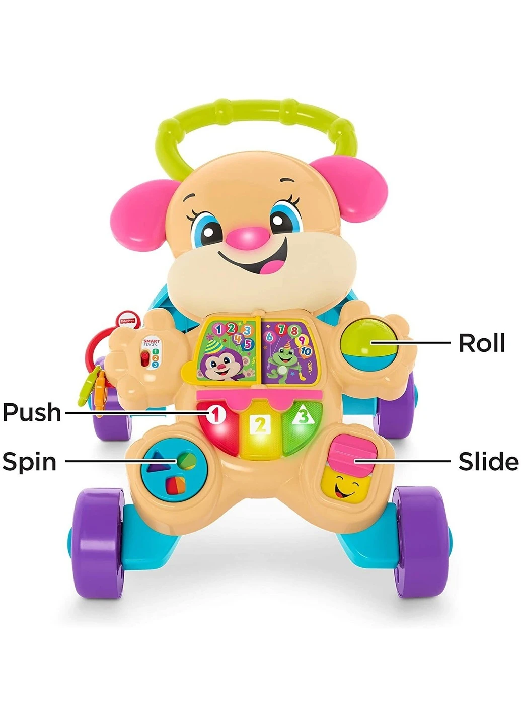 Ходунки - штовхач Laugh & Learn, Puppy Walker Розумне цуценя зі звуковими ефектами (FHY95) Fisher-Price (255665673)