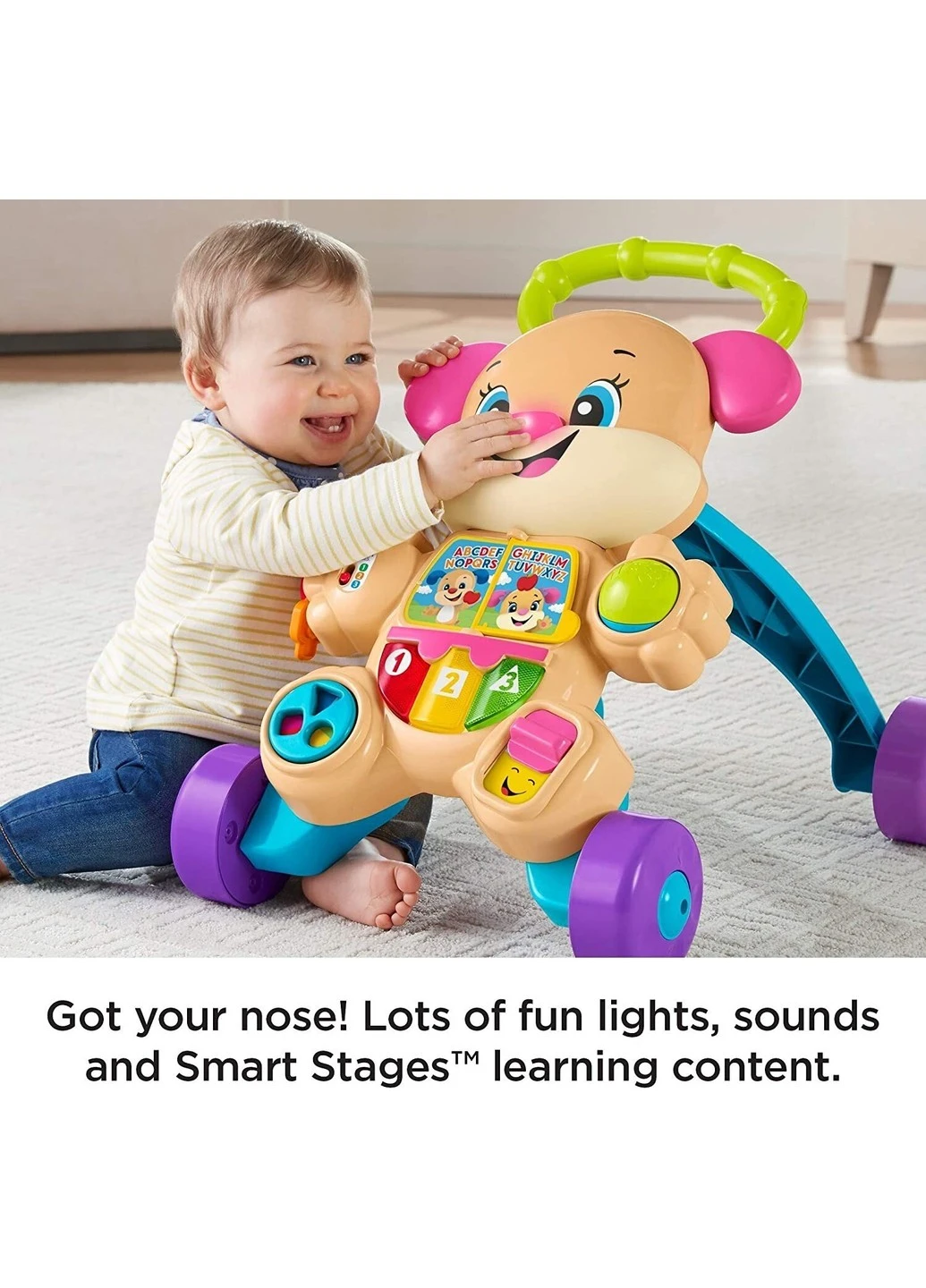 Ходунки - штовхач Laugh & Learn, Puppy Walker Розумне цуценя зі звуковими ефектами (FHY95) Fisher-Price (255665673)