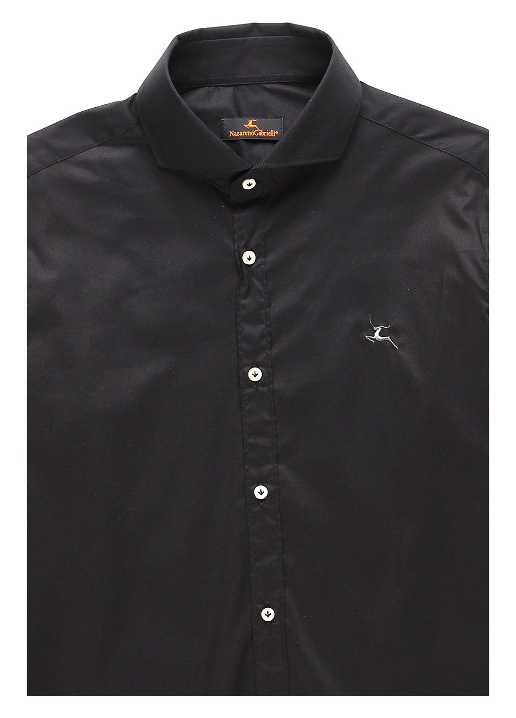 Черная классическая, кэжуал рубашка однотонная Nazarenogabrielli