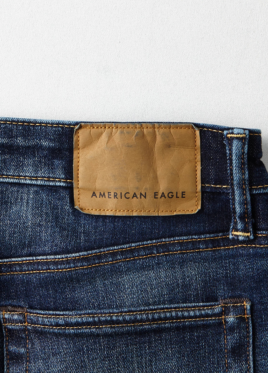 Синие демисезонные прямые джинсы American Eagle