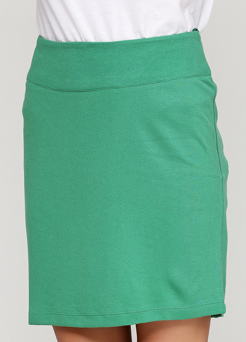 Зеленая офисная однотонная юбка Mandarino мини