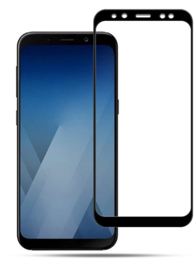 Защитное стекло с рамкой для Samsung A8 2018 Black CAA (242228812)