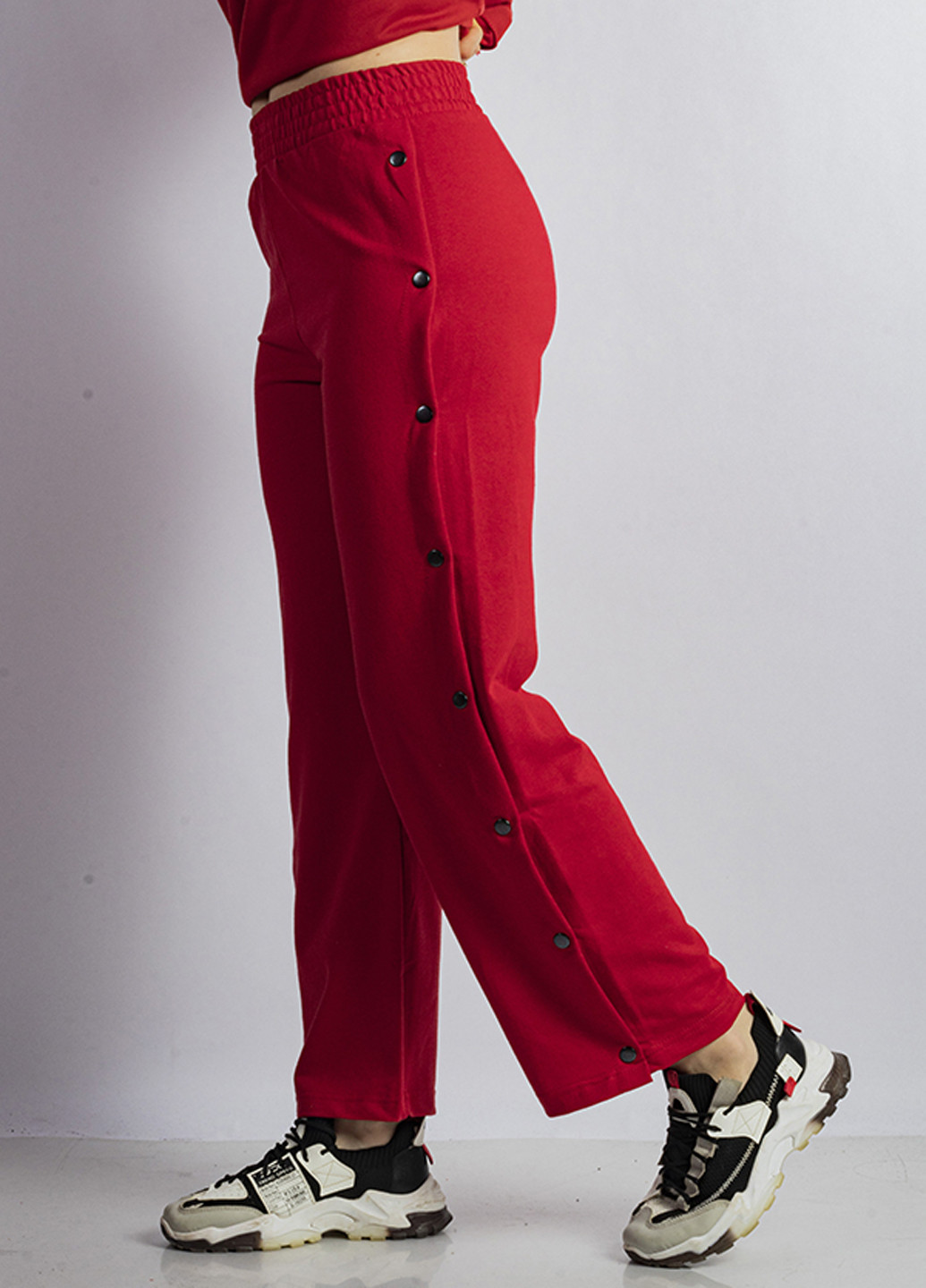 Красные кэжуал демисезонные прямые брюки Time of Style