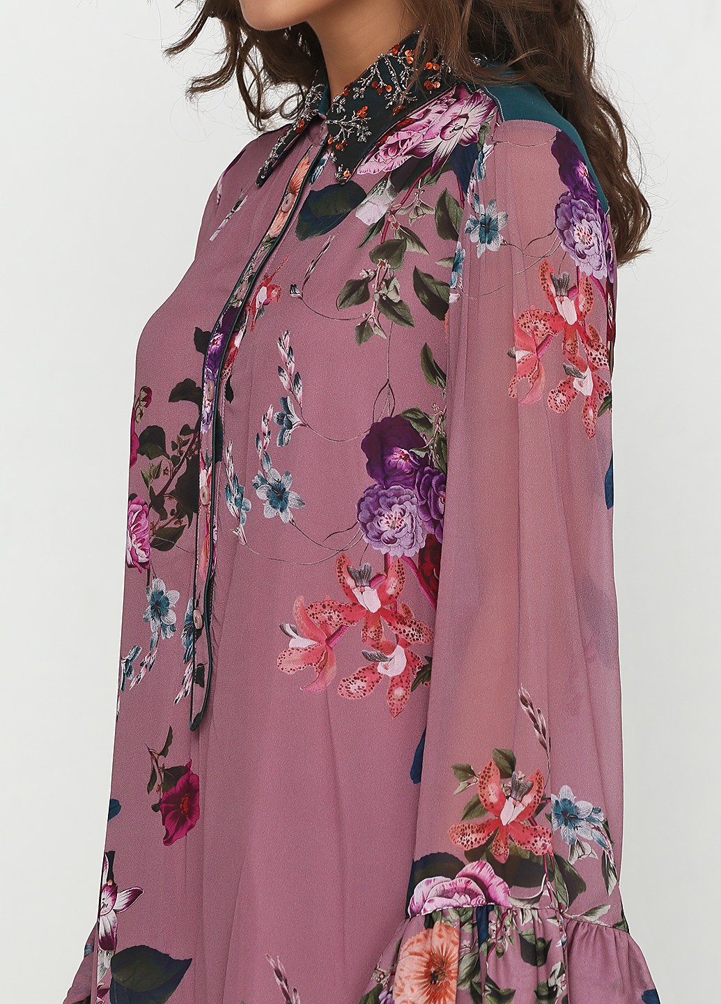Розовое кэжуал платье Grazia Pi с цветочным принтом