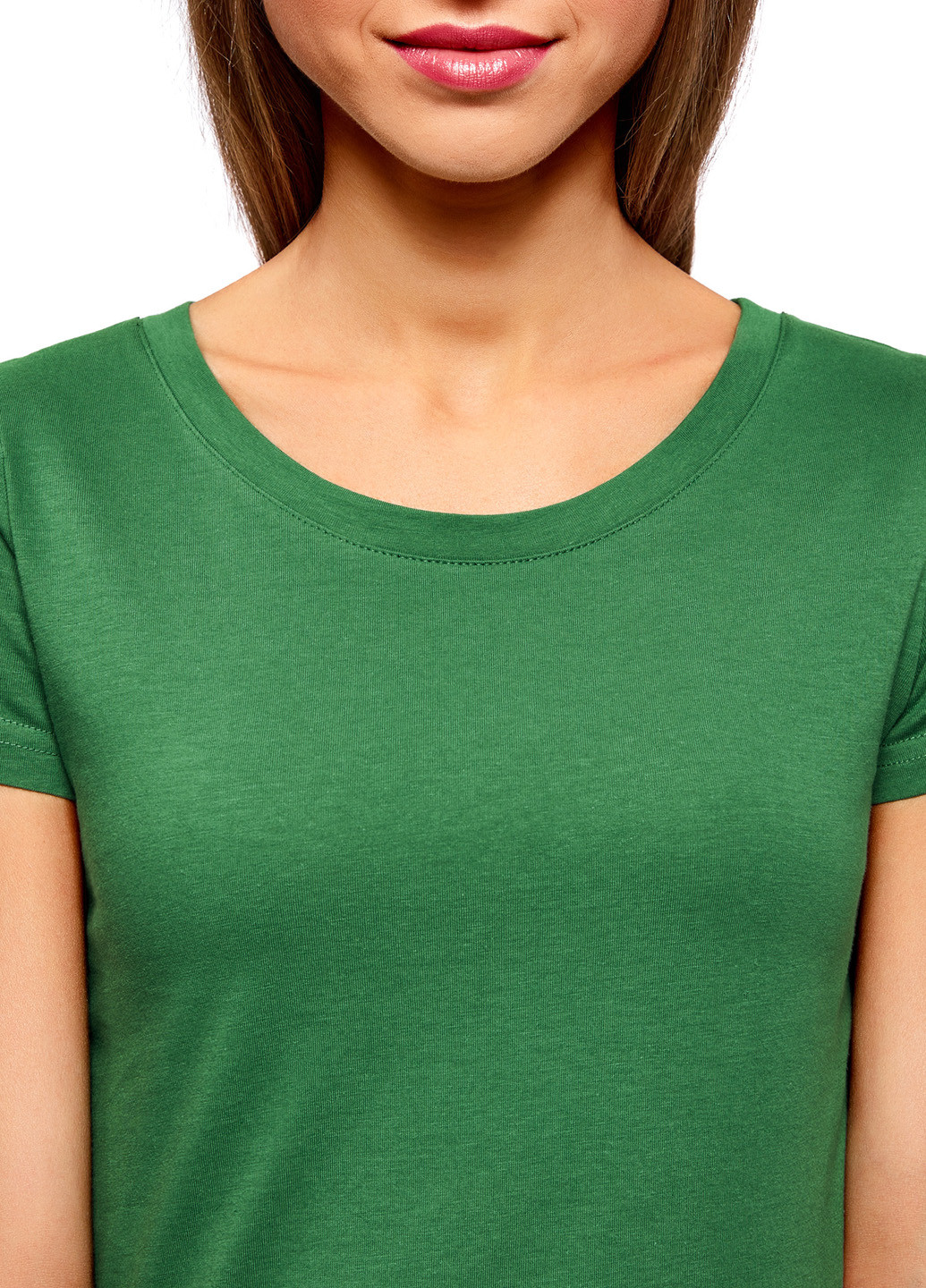Зеленая летняя футболка Oodji