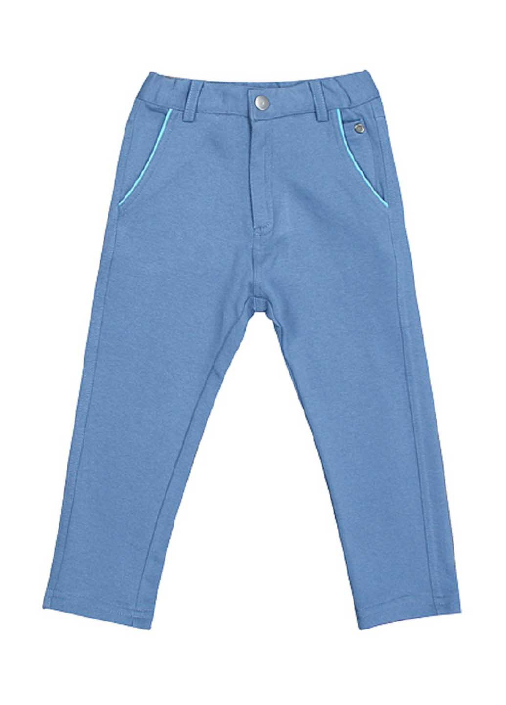 Голубые кэжуал демисезонные брюки со средней талией Coccodrillo