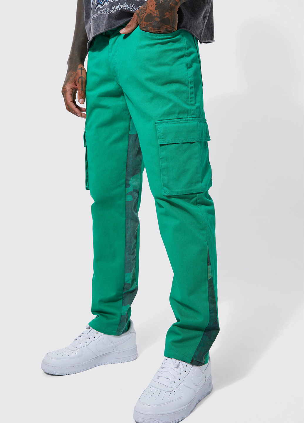 Зеленые кэжуал демисезонные карго брюки Boohoo