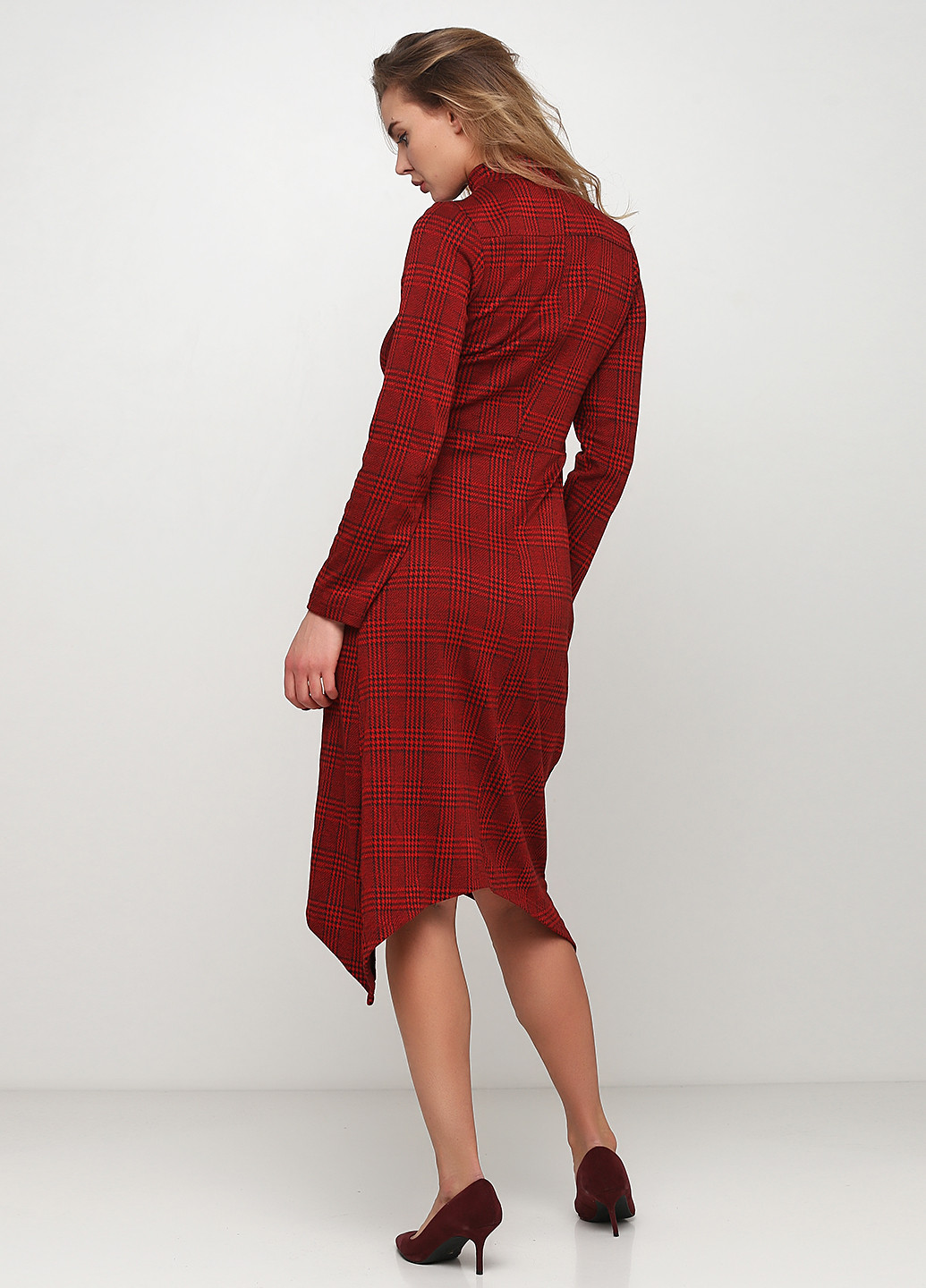 Красное кэжуал платье клеш luxury by new denmark с цветочным принтом