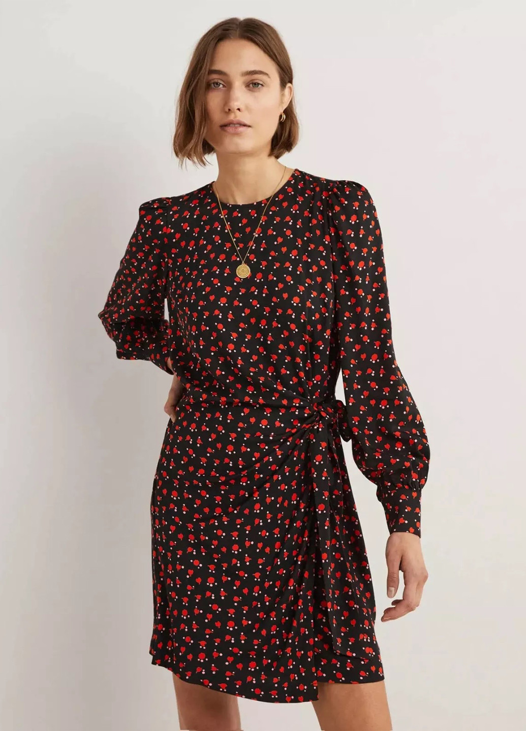 Черное кэжуал платье а-силуэт Boden с абстрактным узором