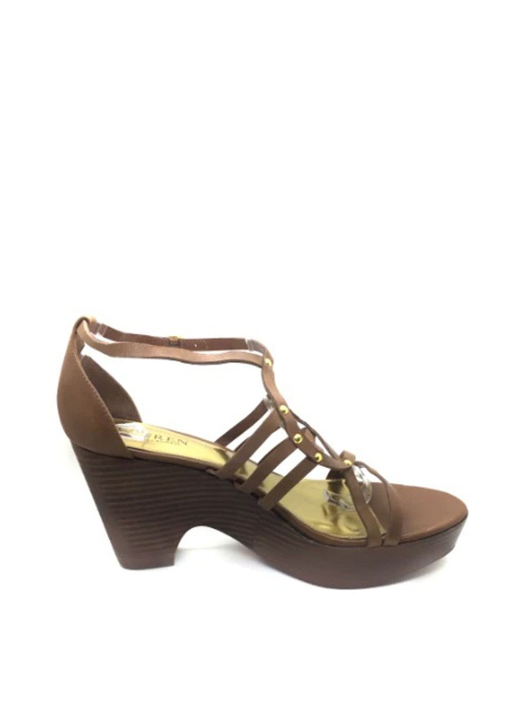 Коричневые босоножки Ralph Lauren с ремешком плетение