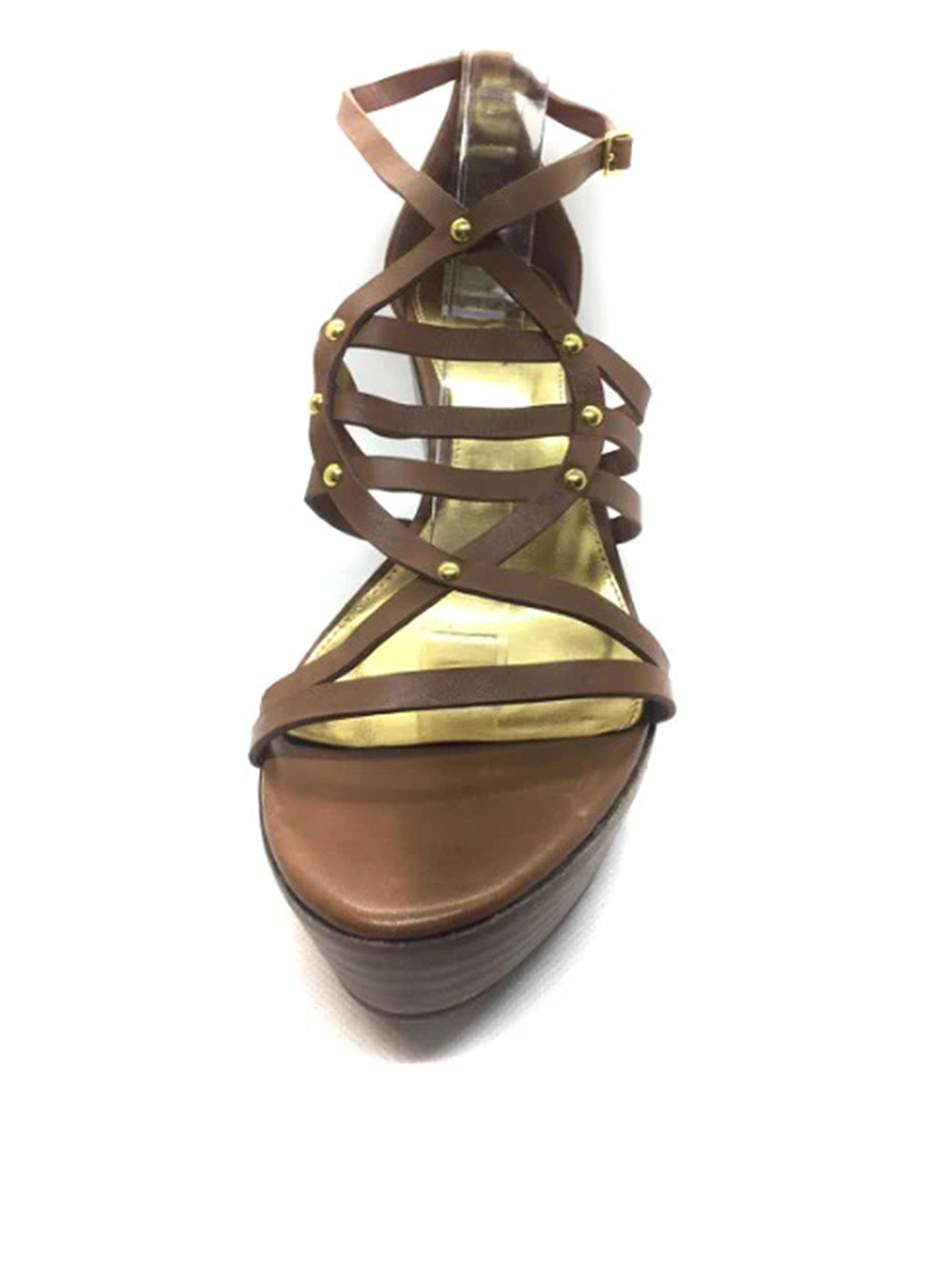 Коричневые босоножки Ralph Lauren с ремешком плетение