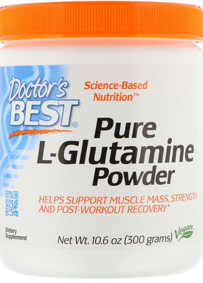 Pure L-Glutamine Powder, 10.6 oz 300 g /60 servings/ DRB-00491 Doctor's Best (256380200)
