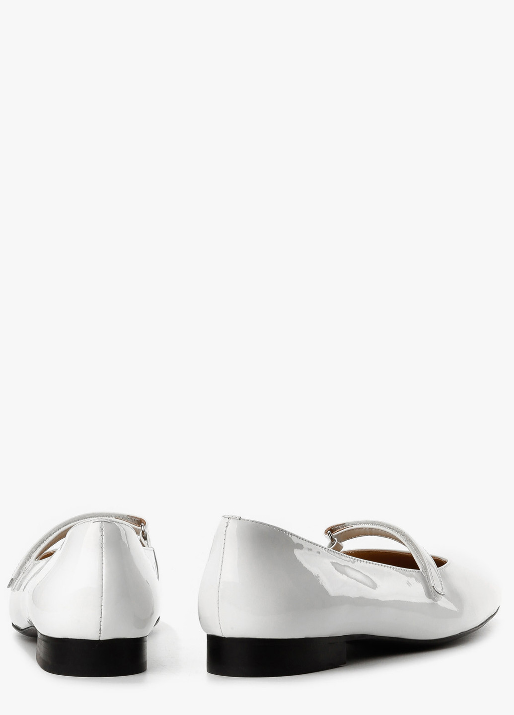 Жіночі балетки Le'BERDES | білі однотонні лаковані натуральна шкіра (293152916)